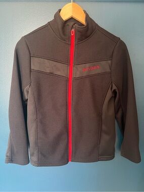 Spyder Kids Black Jacket with Red Zip Accents L/G 10/12